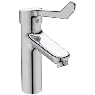 IDEAL STANDARD CERAPLUS - Waschtischarmatur 48x186x249 mm, 123 mm vertikaler Abstand bis Mitte Auslauf in chrom, 8.4 l/min (3 bar), ohne Ablaufgarnitur - EasyFix, Click-Technologie, EPD, FirmaFlow, Vandalismussicher, SmartShine Oberfläche #BC106AA - Chrom