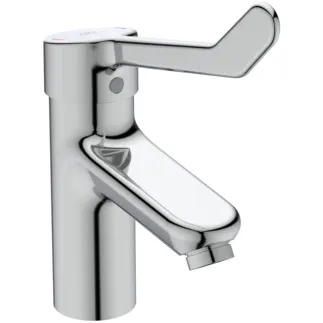 IDEAL STANDARD CERAPLUS - Waschtischarmatur 48x200x209 mm, 112 mm vertikaler Abstand bis Mitte Auslauf in chrom, 8.4 l/min (3 bar), mit Ablaufgarnitur - EasyFix, Click-Technologie, EPD, FirmaFlow, Vandalismussicher, SmartShine Oberfläche #BC097AA - Chrom