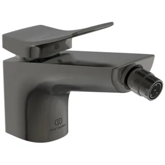 IDEAL STANDARD CONCA - Bidet Armatur 48x177x113 mm, 133 mm vertikaler Abstand bis Mitte Auslauf in magnetic grey, 5 l/min (3 bar), mit Ablaufgarnitur - Strahlregler, Einstellbarer Auslauf, Durchflussbegrenzer, EPD, FirmaFlow, PVD Technologie #BC760A5 - Magnetic Grey