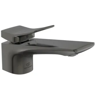 IDEAL STANDARD CONCA - Waschtischarmatur 48x201x96 mm, 132 mm vertikaler Abstand bis Mitte Auslauf in magnetic grey, 5 l/min (3 bar), mit Ablaufgarnitur - EasyFix, Strahlregler, Durchflussbegrenzer, EPD, FirmaFlow, PVD Technologie #BC753A5 - Magnetic Grey