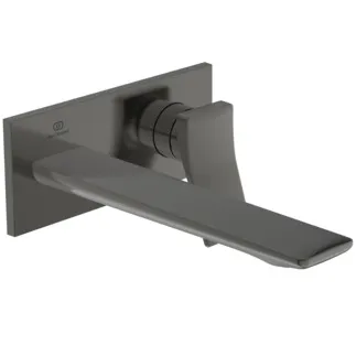 IDEAL STANDARD CONCA - Wand-Waschtischarmatur 193x114.5 mm, 220 mm vertikaler Abstand bis Mitte Auslauf in magnetic grey, Kit 1 required (A1313), 5 l/min (3 bar), ohne Ablaufgarnitur - WRAS, Durchflussbegrenzer, EPD, FirmaFlow, PVD Technologie #A7372A5 - Magnetic Grey