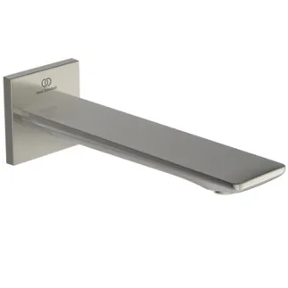 IDEAL STANDARD CONCA - Wandauslauf 65x65 mm, 180 mm vertikaler Abstand bis Mitte Auslauf in silver storm, 20 l/min (3 bar) - PVD Technologie #BC769GN - Edelstahl