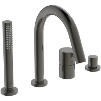 IDEAL STANDARD JOY - Wannenrand-Badearmatur 248 mm in magnetic grey, 19.0 l/min (3 bar) - Verdeckter Strahlregler, Click-Technologie, EPD, FirmaFlow, PVD Technologie #BC789A5 - Magnetic Grey
