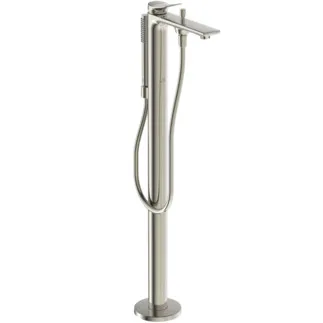 IDEAL STANDARD CONCA - Freistehende Wannenarmatur 130x297x835 mm, 204 mm vertikaler Abstand bis Mitte Auslauf in silver storm, Kit 1 required (A6133), 8 l/min (3 bar) - Click-Technologie, FirmaFlow, PVD Technologie #BD460GN - Edelstahl