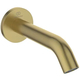 IDEAL STANDARD JOY - Wandauslauf 65x65 mm, 160 mm vertikaler Abstand bis Mitte Auslauf in brushed gold, 25 l/min (3 bar) - Verdeckter Strahlregler, PVD Technologie #BC805A2 - Brushed Gold