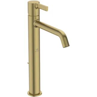 IDEAL STANDARD JOY - Waschtischarmatur 48x219x313 mm, 170 mm vertikaler Abstand bis Mitte Auslauf in brushed gold, 5 l/min (3 bar), mit Ablaufgarnitur - EasyFix, Strahlregler, Verdeckter Strahlregler, Durchflussbegrenzer, EPD, FirmaFlow, PVD Technologie #BC781A2 - Brushed Gold