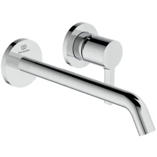 IDEAL STANDARD JOY - Wand-Waschtischarmatur 175x105.5 mm, 220 mm vertikaler Abstand bis Mitte Auslauf in chrom, Kit 1 required (A1313), 5 l/min (3 bar), ohne Ablaufgarnitur - Verdeckter Strahlregler, Durchflussbegrenzer, EPD, FirmaFlow, SmartShine Oberfläche #A7379AA - Chrom