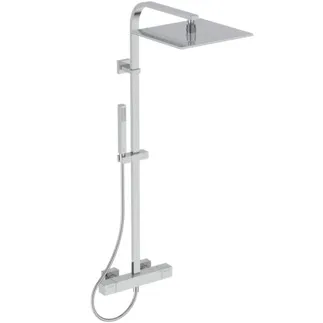 IDEAL STANDARD Ceratherm C100 - Duschsystem AP 313x611x1122 mm in chrom, 12.0 l/min (3 bar) - Thermostatfunktion, Wasser- & Energiesparend, Sicherheitssperre #A7542AA - Chrom