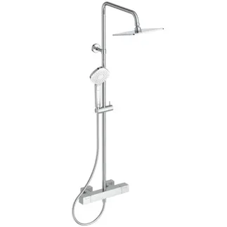 IDEAL STANDARD Ceratherm C100 - Duschsystem AP 313x491.5x1117 mm in chrom, 12.0 l/min (3 bar) - Thermostatfunktion, Wasser- & Energiesparend, CoolBody, Sicherheitssperre #A7540AA - Chrom