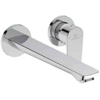 IDEAL STANDARD CERAFINE MODEL O - Wand-Waschtischarmatur 175x237x111.5 mm, 224 mm vertikaler Abstand bis Mitte Auslauf in chrom, Kit 1 required (A1313), 3.8 l/min (3 bar), ohne Ablaufgarnitur - Strahlregler, EPD, FirmaFlow, SmartShine Oberfläche #BD133AA - Chrom