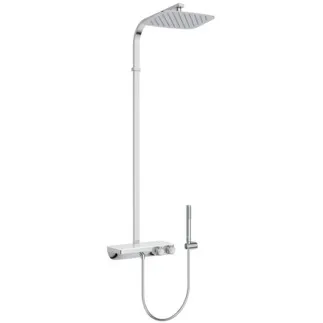 IDEAL STANDARD Ceratherm S200 - Duschsystem AP 314x465x1134 mm in chrom, 12.0 l/min (3 bar) - Thermostatfunktion, Wasser- & Energiesparend, Sicherheitssperre #A7332AA - Chrom