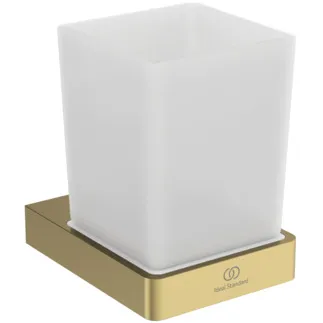 IDEAL STANDARD CONCA - Zahnputzbecher 67x87x96 mm in brushed gold - PVD Technologie #T4504A2 - Brushed Gold