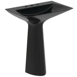 IDEAL STANDARD TIPO-Z - Waschtisch 740x470x900 mm in schwarz glänzend, 3 Hahnlöcher, mit Überlauf #T4426V2 - Schwarz glänzend