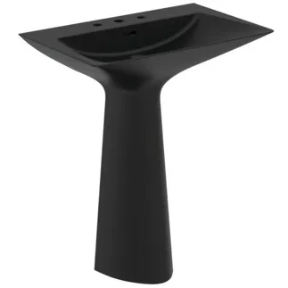 IDEAL STANDARD TIPO-Z - Waschtisch 740x470x900 mm in schwarz seidenmatt, 3 Hahnlöcher, mit Überlauf #T4426V3 - Schwarz