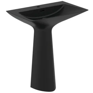 IDEAL STANDARD TIPO-Z - Waschtisch 740x470x900 mm in schwarz seidenmatt, 1 Hahnloch, mit Überlauf #T4425V3 - Schwarz