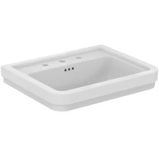 IDEAL STANDARD CALLA - Waschtisch 615x500x175 mm in weiß glänzend, 3 Hahnlöcher, mit Überlauf #E221801 - Weiß (Alpin)