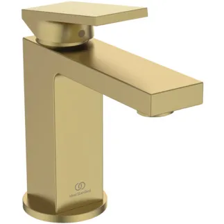 IDEAL STANDARD EXTRA - Waschtischarmatur 64x178x165 mm, 111 mm vertikaler Abstand bis Mitte Auslauf in brushed gold, 5 l/min (3 bar), mit Ablaufgarnitur - EasyFix, Durchflussbegrenzer, FirmaFlow, PVD Technologie #BD500A2 - Brushed Gold