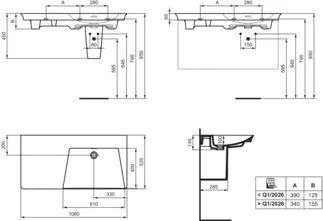 IDEAL STANDARD LDV - Möbelwaschtisch 1060x535x145 mm in weiß glänzend, ohne Hahnloch, mit Überlauf #E270401 - Weiß (Alpin), Bild 5