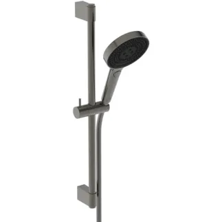 IDEAL STANDARD IDEALRAIN SOLOS - Brausekombination mit Brausestange in magnetic grey, 8 l/min (3 bar) - Variable Strahlarten, Durchflussbegrenzer, Breite Brause, PVD Technologie #A7897A5 - Magnetic Grey