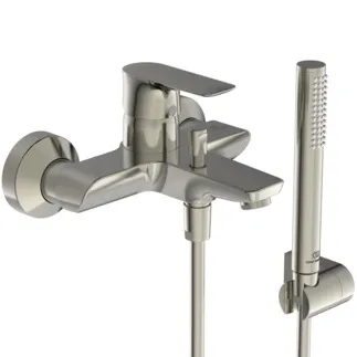 IDEAL STANDARD CONNECT AIR - Bade- Brausearmatur Set 220x193x121 mm, 174 mm vertikaler Abstand bis Mitte Auslauf in silver storm, 20 l/min (3 bar) - Click-Technologie, EPD, FirmaFlow, PVD Technologie #A7056GN - Edelstahl