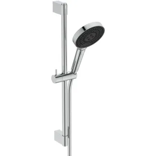 IDEAL STANDARD IDEALRAIN SOLOS - Brausekombination mit Brausestange in chrom, 8 l/min (3 bar) - Variable Strahlarten, Durchflussbegrenzer, Breite Brause #A7897AA - Chrom