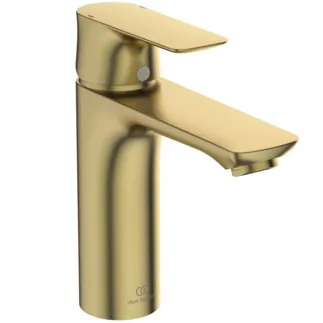 IDEAL STANDARD CONNECT AIR - Waschtischarmatur 48x180x176 mm, 125 mm vertikaler Abstand bis Mitte Auslauf in brushed gold, 5 l/min (3 bar), mit Ablaufgarnitur - EasyFix, Strahlregler, Click-Technologie, Durchflussbegrenzer, EPD, FirmaFlow, PVD Technologie #A7053A2 - Brushed Gold