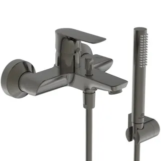 IDEAL STANDARD CONNECT AIR - Bade- Brausearmatur Set 220x193x121 mm, 174 mm vertikaler Abstand bis Mitte Auslauf in magnetic grey, 20 l/min (3 bar) - Click-Technologie, EPD, FirmaFlow, PVD Technologie #A7056A5 - Magnetic Grey