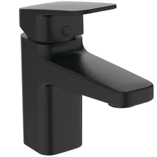 IDEAL STANDARD CERAPLAN - Waschtischarmatur 47x164x147 mm, 104 mm vertikaler Abstand bis Mitte Auslauf in schwarz, 5 l/min (3 bar), mit Ablaufgarnitur - EasyFix, Click-Technologie, Durchflussbegrenzer, FirmaFlow, NF-zertifiziert #BD214XG - Silk Black