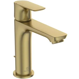 IDEAL STANDARD CONNECT AIR - Waschtischarmatur 48x178x170 mm, 125 mm vertikaler Abstand bis Mitte Auslauf in brushed gold, 5 l/min (3 bar), mit Ablaufgarnitur - EasyFix, Strahlregler, Durchflussbegrenzer, EPD, PVD Technologie #A7012A2 - Brushed Gold