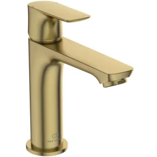 IDEAL STANDARD CONNECT AIR - Waschtischarmatur 48x160.5x170 mm, 125 mm vertikaler Abstand bis Mitte Auslauf in brushed gold, 5 l/min (3 bar), ohne Ablaufgarnitur - EasyFix, Strahlregler, Durchflussbegrenzer, EPD, PVD Technologie #A7015A2 - Brushed Gold