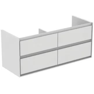 IDEAL STANDARD C.AIR - Waschtisch-Unterschrank 1200x440x517 mm in weiß glänzend / weiß matt, 4 Schubladen - SoftClosing, Vormontiert #E0822B2 - Weiß glänzend / weiß matt