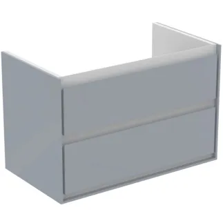 IDEAL STANDARD C.AIR - Waschtisch-Unterschrank 800x440x517 mm in hellgrau glänzend /weiß matt, 2 Schubladen - SoftClosing, Vormontiert #E0819EQ - Hellgrau glänzend / weiß matt