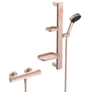 IDEAL STANDARD CERATHERM ALU+ - Duscharmatur Paket in rosé, 8 l/min (3 bar) - Strahlregler, Variable Strahlarten #BE227RO