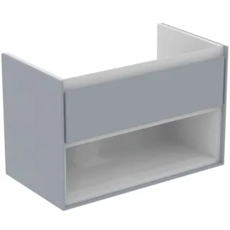IDEAL STANDARD C.AIR - Waschtisch-Unterschrank 800x440x517 mm in hellgrau glänzend /weiß matt, 1 Schublade - SoftClosing, Vormontiert #E0827EQ - Hellgrau glänzend / weiß matt