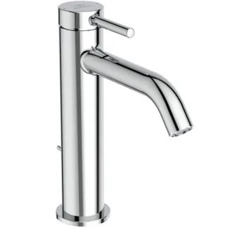 IDEAL STANDARD CERALINE NUOVO - Waschtischarmatur 48x182x212 mm, 135 mm vertikaler Abstand bis Mitte Auslauf in chrom, 3.8 l/min (3 bar), mit Ablaufgarnitur - Verdeckter Strahlregler, Vandalismussicher, SmartShine Oberfläche #BD847AA - Chrom