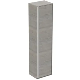 IDEAL STANDARD C.AIR - Schrank 400x300x1600 mm in eiche grau dekor / weiß matt, 1 Tür - SoftClosing, Vormontiert #E0832PS - Eiche grau Dekor / weiß matt