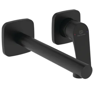 IDEAL STANDARD CERALIFE C - Wand-Waschtischarmatur 175x198x110.5 mm, 180 mm vertikaler Abstand bis Mitte Auslauf in schwarz, Kit 1 required, 3.8 l/min (3 bar), ohne Ablaufgarnitur - Strahlregler, FirmaFlow #BE057XG - Silk Black
