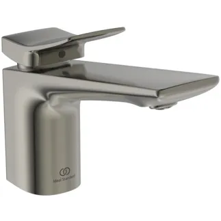 IDEAL STANDARD CONCA - Waschtischarmatur 48x209x133 mm, 140 mm vertikaler Abstand bis Mitte Auslauf in silver storm, 5 l/min (3 bar), mit Ablaufgarnitur - EasyFix, Durchflussbegrenzer, FirmaFlow, PVD Technologie #BD456GN - Edelstahl