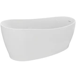 IDEAL STANDARD AROUND - Freistehende Badewanne 1800x850x625 mm in weiß glänzend, ohne Hahnloch, mit Überlauf, mit Ablaufgarnitur - Reinigungsmittelbeständig, Lichtbeständig #K871501 - Weiß (Alpin)
