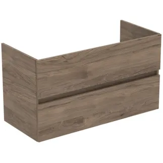 IDEAL STANDARD EUROVIT+ - Waschtisch-Unterschrank 1000x440x550 mm in nussbaum geflammt, 2 Schubladen - Grifflos, SoftClosing, Vormontiert #R0265Y9 - nussbaum geflammt