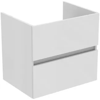 IDEAL STANDARD EUROVIT+ - Waschtisch-Unterschrank 600x440x550 mm in weiß, 2 Schubladen - Grifflos, SoftClosing, Vormontiert, Nachhaltig gewonnenes Holz #R0259WG - Hochglanz weiß lackiert
