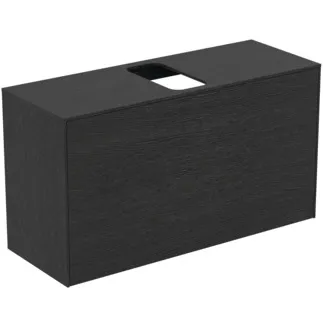 IDEAL STANDARD CONCA - Waschtisch-Unterschrank 1002x373x550 mm in eiche geflammt furnier, 2 Schubladen - Grifflos, Vollauszug, Push-to-open, SoftClosing, Vormontiert, Nachhaltig gewonnenes Holz, Echtholzfurnier #T3936Y4 - Eiche geflammt