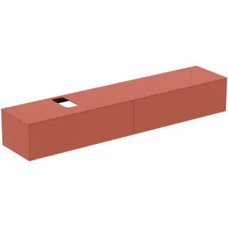IDEAL STANDARD CONCA - Waschtisch-Unterschrank 2387x505x370 mm in sunset matt lackiert, 2 Schubladen - Grifflos, Vollauszug, Push-to-open, SoftClosing, Vormontiert, Nachhaltig gewonnenes Holz #T4334Y3 - Sunset matt