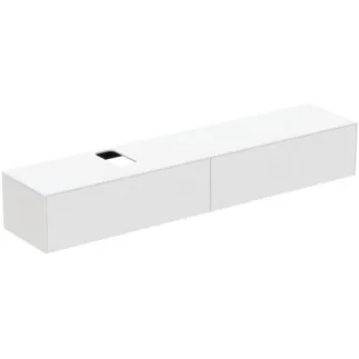 IDEAL STANDARD CONCA - Waschtisch-Unterschrank 2387x505x370 mm in weiß matt lackiert, 2 Schubladen - Grifflos, Vollauszug, Push-to-open, SoftClosing, Vormontiert, Nachhaltig gewonnenes Holz #T4334Y1 - Weiß matt