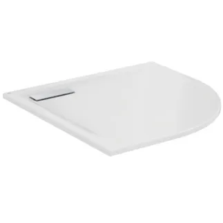 IDEAL STANDARD ULTRAFLAT NEW - Viertelkreis-Brausewanne 900x900x25 mm in weiß glänzend, ohne Ablaufgarnitur - Eckmodell, Reinigungsmittelbeständig, Lichtbeständig, Barrierefrei, gemäß DIN 18040, 25 mm Höhe #T449201 - Weiß (Alpin)