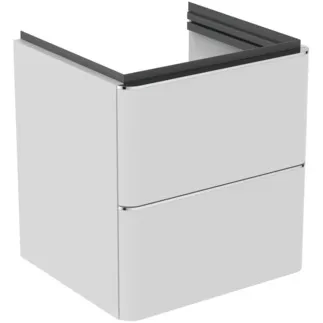 IDEAL STANDARD ADAPTO / STRADA II - Waschtisch-Unterschrank 470x417x490 mm in weiß, 2 Schubladen - SoftClosing, Vormontiert, Nachhaltig gewonnenes Holz #T4299WG - Hochglanz weiß lackiert