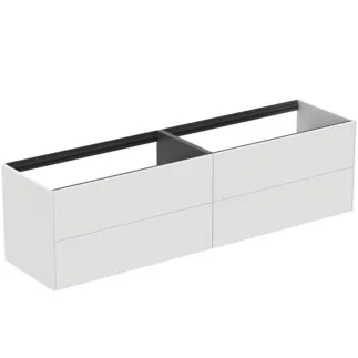 IDEAL STANDARD CONCA - Waschtisch-Unterschrank 1985x505x540 mm in weiß matt lackiert, 4 Schubladen - Grifflos, Vollauszug, Push-to-open, SoftClosing, Vormontiert, Nachhaltig gewonnenes Holz #T3993Y1 - Weiß matt