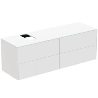 IDEAL STANDARD CONCA - Waschtisch-Unterschrank 1587x505x550 mm in weiß matt lackiert, 2 Schubladen - Grifflos, Vollauszug, Push-to-open, SoftClosing, Vormontiert, Nachhaltig gewonnenes Holz #T3989Y1 - Weiß matt