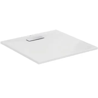 IDEAL STANDARD ULTRAFLAT NEW - Quadratische Brausewanne 800x800x25 mm in weiß glänzend, ohne Ablaufgarnitur - Reinigungsmittelbeständig, Lichtbeständig, Barrierefrei, gemäß DIN 18040, 25 mm Höhe #T446601 - Weiß (Alpin)