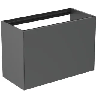 IDEAL STANDARD CONCA - Waschtisch-Unterschrank 800x373x540 mm in anthrazit matt lackiert, 2 Schubladen - Grifflos, Vollauszug, Push-to-open, SoftClosing, Vormontiert, Nachhaltig gewonnenes Holz #T3994Y2 - Anthrazit matt